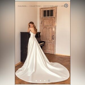 Satin cathedral length train